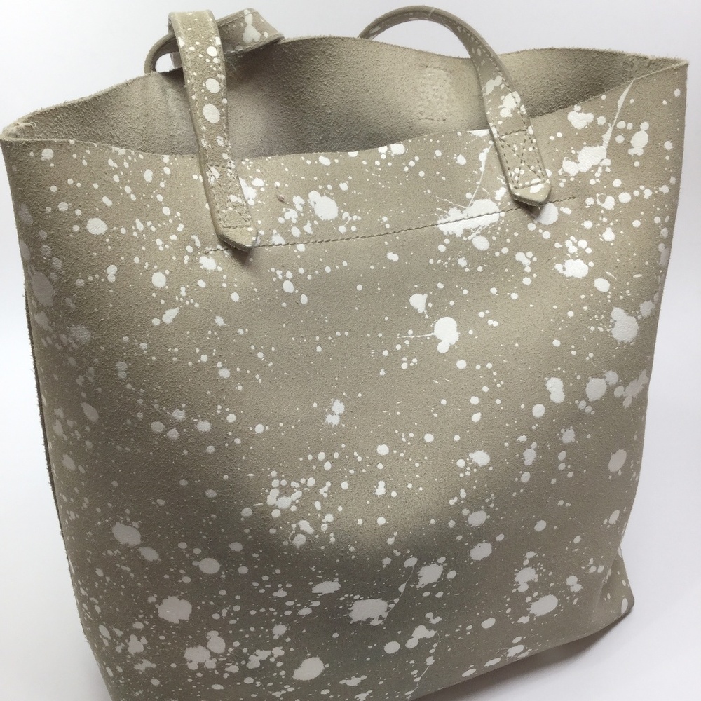 Madewell Leather Paint Splatter Transport Tote